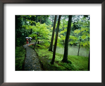 Visitors Stroll Down A Stone Path In A Japanese Garden by Paul Chesley Pricing Limited Edition Print image