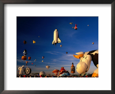 Space Shuttle And Cow Shaped Balloons At Balloon Fiesta, Albuquerque, New Mexico, Usa by Ralph Lee Hopkins Pricing Limited Edition Print image
