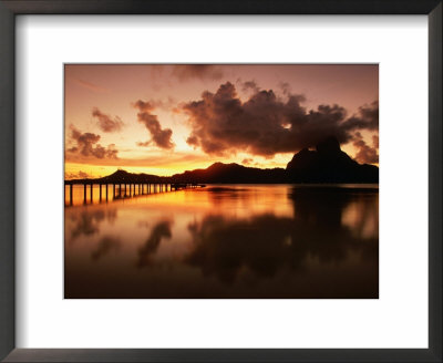 Mt. Otemanu And Lagoon At Sunset, French Polynesia by Peter Hendrie Pricing Limited Edition Print image