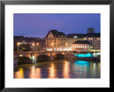 Mittlere Rhinebrucke And Rhine River, Basel, Switzerland by Walter Bibikow Pricing Limited Edition Print image