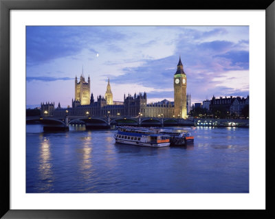 Houses Of Parliament At Night, London, England, United Kingdom by Charles Bowman Pricing Limited Edition Print image