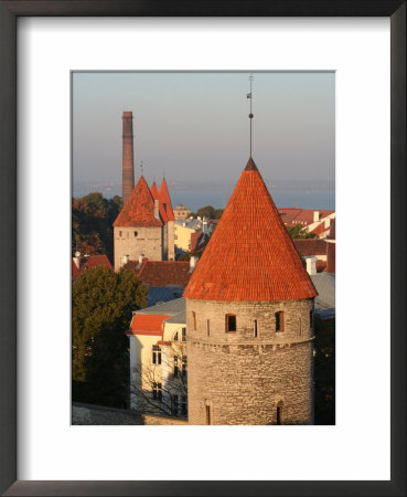 Overhead Of Town Wall Towers North Of Toompea Hill, Tallinn, Estonia by Jonathan Smith Pricing Limited Edition Print image