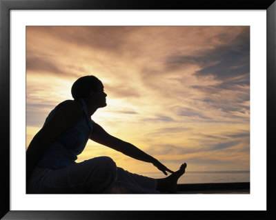 Woman Stretching By Sea, Ari Atoll, White Sands Island by Angelo Cavalli Pricing Limited Edition Print image