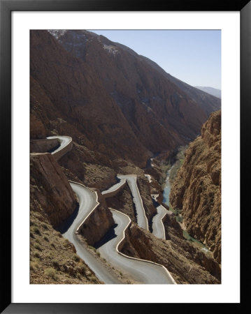 Winding Mountain Road, Dades Gorge, Morocco, North Africa, Africa by Christian Kober Pricing Limited Edition Print image