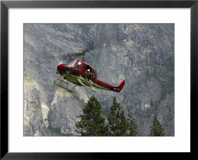 Rescue Helicopter In Front Of One Of Yosemite Valley's Big Walls by Brent Winebrenner Pricing Limited Edition Print image