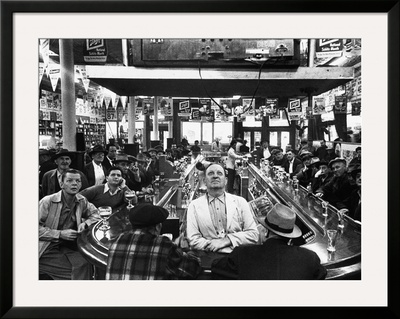 Subway Series: Rapt Audience In Bar Watching World Series Game From New York On Tv by Francis Miller Pricing Limited Edition Print image