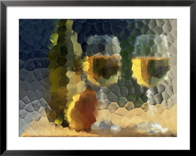 Wine And Glasses Behind Frosted Glass by Mitch Diamond Pricing Limited Edition Print image
