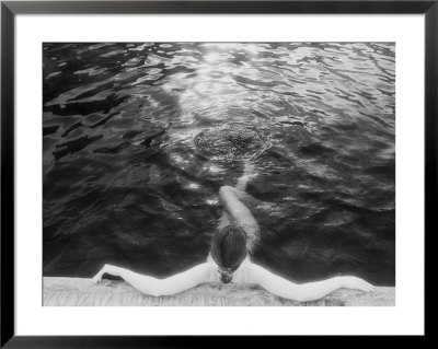 Woman Relaxing In Swimming Pool by Jack Affleck Pricing Limited Edition Print image