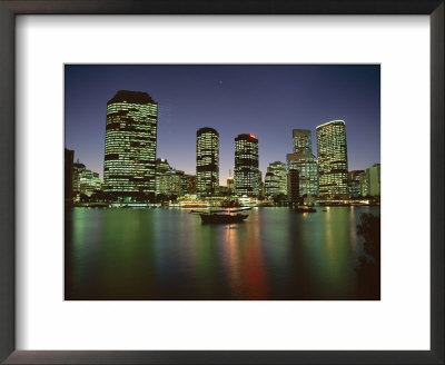City Skyline And Brisbane River At Night, Brisbane, Queensland, Australia by Mark Mawson Pricing Limited Edition Print image