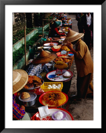 Vendors Lining Path To Kyaiktiyo, Bagan, Myanmar (Burma) by Corey Wise Pricing Limited Edition Print image