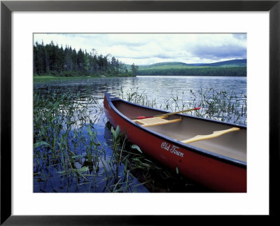 Canoeing On Lake Tarleton, White Mountain National Forest, New Hampshire, Usa by Jerry & Marcy Monkman Pricing Limited Edition Print image