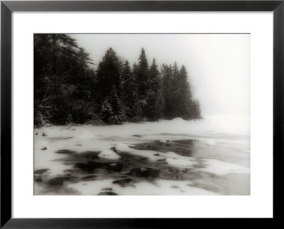 Frozen Lake And Evergreen Trees by Cheryl Clegg Pricing Limited Edition Print image