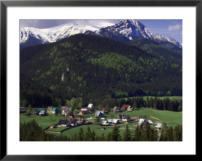 Ski Chalets & Tatra Mts, Zakopane, Carpathian Mts by Walter Bibikow Pricing Limited Edition Print image