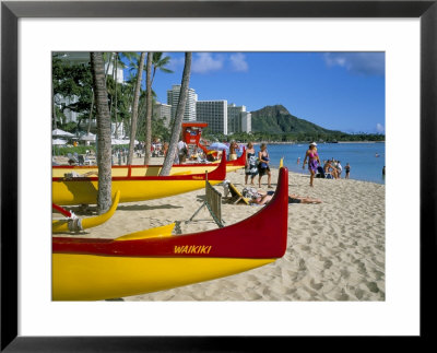 Waikiki Beach, Honolulu, Oahu, Hawaiian Islands, United States Of America, Pacific, North America by Geoff Renner Pricing Limited Edition Print image