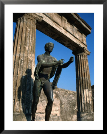Statue Between Tufa Columns (Ionic Order) At Tempio Di Apollo, Pompeii, Campania, Italy by Martin Moos Pricing Limited Edition Print image