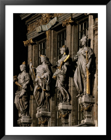 Sculptures On Facade Of Guild Houses, Brussels, Belgium by Martin Moos Pricing Limited Edition Print image