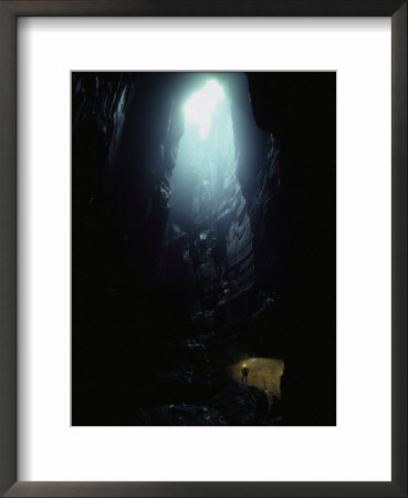 Caver Stands In Valhalla Pit, Alabama by Stephen Alvarez Pricing Limited Edition Print image