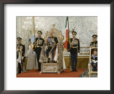 Portrait Of The Shah Of Iran Taken During Coronation Ceremonies, Gulistan Palace, Tehran, Iran by James L. Stanfield Pricing Limited Edition Print image