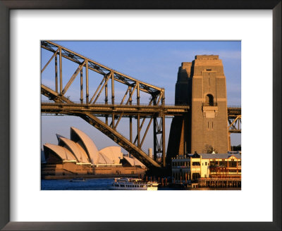 Sydney Opera House Framed By Harbour Bridge, Sydney, Australia by Wayne Walton Pricing Limited Edition Print image