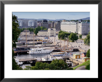 Looking From The Akershus Fortress, Aker Brygge And City Pier Area, Oslo, Norway by Maresa Pryor Pricing Limited Edition Print image