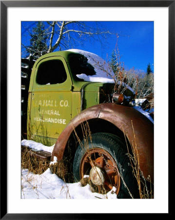 Side Of Old Truck In Snow, U.S.A. by Christer Fredriksson Pricing Limited Edition Print image