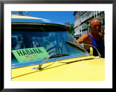 Man With 1950'S Taxi, Havana, Cuba by Christopher P Baker Pricing Limited Edition Print image