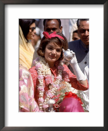 First Lady Jackie Kennedy Is Welcomed At The Jaipur Airport During Her Tour Of India by Art Rickerby Pricing Limited Edition Print image