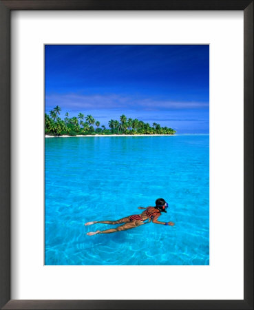 Snorkelling In Aitutaki Lagoon, Aitutaki, Southern Group, Cook Islands by John Banagan Pricing Limited Edition Print image