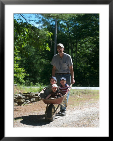 Man Gives His There Grandchildren A Ride In A Wheelbarrow by Heather Perry Pricing Limited Edition Print image