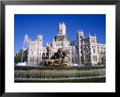 Fountain In Front Of The Palacio De Comunicaciones, The Central Post Office, In Madrid, Spain by Nigel Francis Pricing Limited Edition Print image