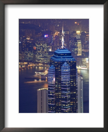 Central Skyscrapers At Night, Hong Kong, China by Charles Bowman Pricing Limited Edition Print image