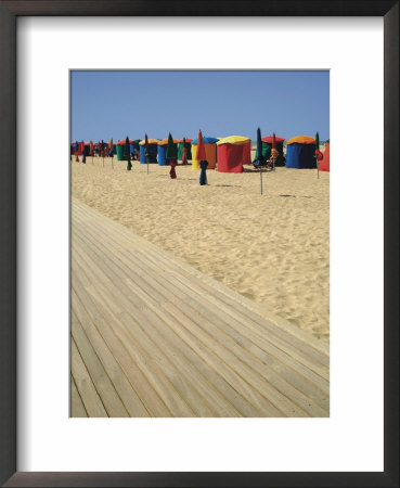 La Planche (Boadwalk) And Beach, Deauville, Calvados, Normandy, France by David Hughes Pricing Limited Edition Print image