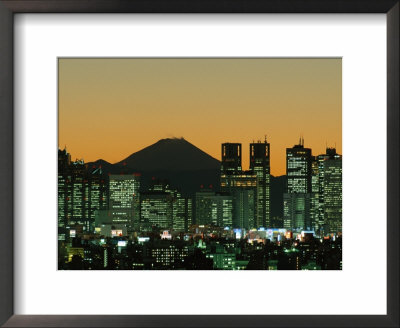 City Skyline And Mount Fuji, Night View, Tokyo, Honshu, Japan by Steve Vidler Pricing Limited Edition Print image