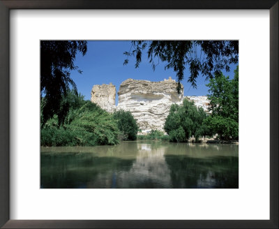 View To Castle On Top Of Chalk Cliffs Above The Jucar River, Albacete, Spain by Ruth Tomlinson Pricing Limited Edition Print image