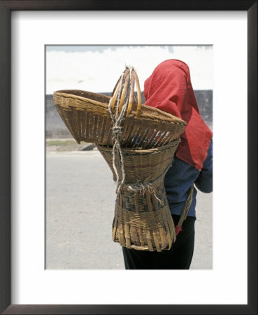 Local Farmer Carrying Bamboo Basket, China by Keren Su Pricing Limited Edition Print image