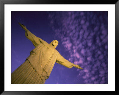 Statue Of Jesus Christ Against Twilight Sky by Michael Melford Pricing Limited Edition Print image