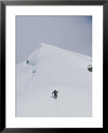 A Hiker Climbs Alaskas Aurora Peak by John Burcham Pricing Limited Edition Print image
