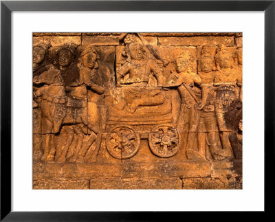 Detail Of Ancient Carving Borobudur, Java, Central Java, Indonesia by Glenn Beanland Pricing Limited Edition Print image