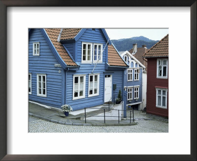 Wooden Houses In Central Bergen, Bergen, Western Fjords, Norway, Scandinavia by Gavin Hellier Pricing Limited Edition Print image