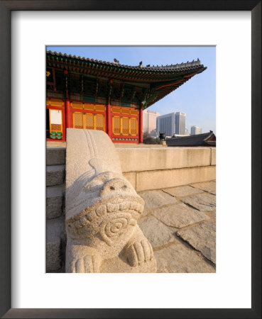 The Stone Haetae On Railings, Deoksegung Palace, Seoul, South Korea by Anthony Plummer Pricing Limited Edition Print image