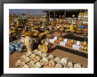 Huge Array Of Locally Made Pots And Ceramics On The Tripoli To Zliten Road, Libya by Patrick Syder Pricing Limited Edition Print image