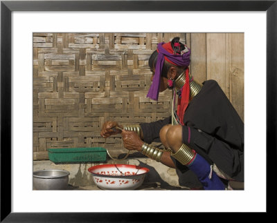 Padaung Lady Washing Brass Band, Shan State, Myanmar (Burma) by Jane Sweeney Pricing Limited Edition Print image