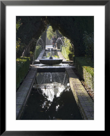Water Channel And Fountain In The Gardens Of The Generalife, Alhambra, Andalucia by Sheila Terry Pricing Limited Edition Print image