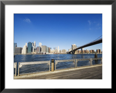 Brooklyn Bridge And Manhattan From Fulton Ferry Landing, Brooklyn, New York City, Usa by Amanda Hall Pricing Limited Edition Print image