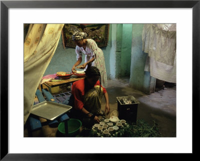 Women Preparing Food And Drink For Coffee Ceremony, Abi Adi Village, Tigre Region, Ethiopia, Africa by Bruno Barbier Pricing Limited Edition Print image