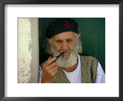 Old Man With Red Star, Cuba by Jan Halaska Pricing Limited Edition Print image