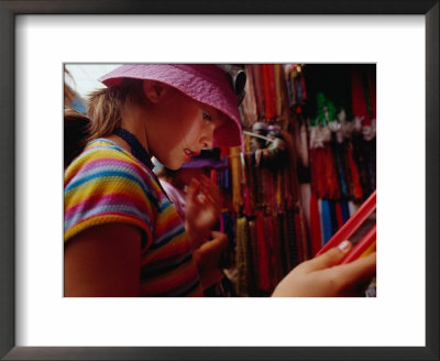 Girl Shopping For Glass Bead Necklaces At Indra Chowk, Kathmandu, Nepal by Richard I'anson Pricing Limited Edition Print image