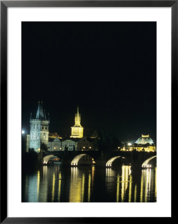 The Charles Bridge Lit Up On A Soft Summer Night, Prague, Czech Republic by Taylor S. Kennedy Pricing Limited Edition Print image