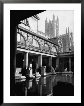 Cathedral Tower Overlooking The Ruins Of The Roman Baths by David Scherman Pricing Limited Edition Print image