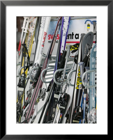 Ski Rack With Skis, Grindelwald, Bern, Switzerland by Walter Bibikow Pricing Limited Edition Print image